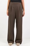 Instinctive Dark Chocolate Wide Leg Elastic Back Pants