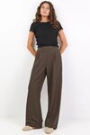 Instinctive Dark Chocolate Wide Leg Elastic Back Pants