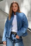 Apex Storm Blue Denim Collared Quilted Jacket