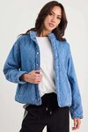 Apex Storm Blue Denim Collared Quilted Jacket