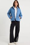 Apex Storm Blue Denim Collared Quilted Jacket