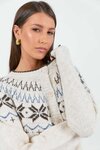 Shetland Oat Marle Fairsil Detail Cardigan