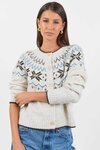 Shetland Oat Marle Fairsil Detail Cardigan