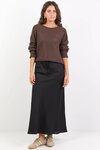 Summit Black Linen Blend Tie Waist Bias Maxi Skirt