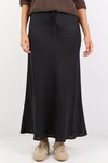 Summit Black Linen Blend Tie Waist Bias Maxi Skirt