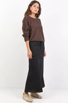 Summit Black Linen Blend Tie Waist Bias Maxi Skirt