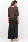 Summit Black Linen Blend Tie Waist Bias Maxi Skirt