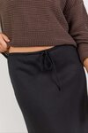 Summit Black Linen Blend Tie Waist Bias Maxi Skirt