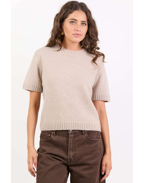 Goddess Oat Wool Cashmere Knit Tee