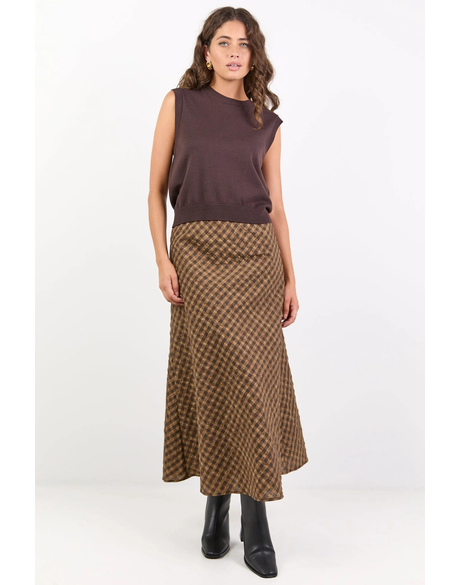Companion Cotton Blend Bias Maxi Skirt