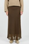 Sahara Chocolate Luxe Linen Blend Bias Maxi Skirt