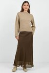 Sahara Chocolate Luxe Linen Blend Bias Maxi Skirt