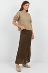 Sahara Chocolate Luxe Linen Blend Bias Maxi Skirt