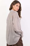 Preppy Chocolate Stripe Pocket Front Shirt