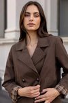 Pathway Chocolate Cropped Trench Jacket