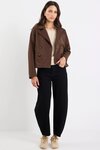 Pathway Chocolate Cropped Trench Jacket