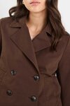 Pathway Chocolate Cropped Trench Jacket