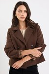 Pathway Chocolate Cropped Trench Jacket