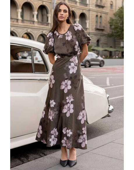 Stage Puff Sleeve Floaty Maxi Dress