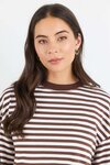 Unite Stripe Long Sleeve Contrast Binding Tee