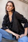 Bohemian Sheer Frill Front Blouse