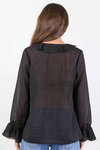 Bohemian Sheer Frill Front Blouse