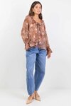 Bohemian Sheer Frill Front Blouse