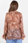 Bohemian Sheer Frill Front Blouse