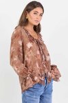 Bohemian Sheer Frill Front Blouse