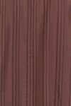 Embrace Chocolate Self Stripe Shirred Neck LS Top