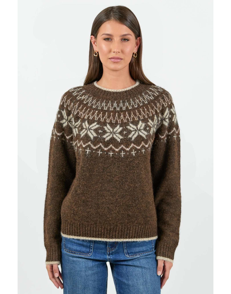 Climate Fairisle Detail Mock Neck Jumper