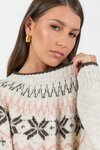 Climate Fairisle Detail Mock Neck Jumper