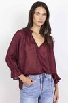 Expedition Shirred Neck Short Sleeve Top