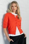 Autograph Blood Orange Soft Fine Gauge Crewneck Cardigan