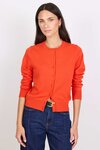 Autograph Blood Orange Soft Fine Gauge Crewneck Cardigan
