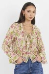 Bohemian Sheer Frill Front Blouse