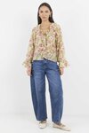 Bohemian Sheer Frill Front Blouse