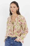 Bohemian Sheer Frill Front Blouse