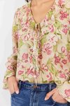Bohemian Sheer Frill Front Blouse