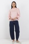 Occasion Pale Pink Shirred Neck Short Sleeve Top