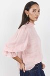Occasion Pale Pink Shirred Neck Short Sleeve Top
