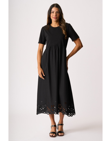 Contrast Detail Swing Dress