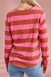 Spritz Stripe LS Tee (Earth Pink Lemonade)