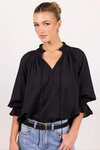 Expedition Shirred Neck Short Sleeve Top
