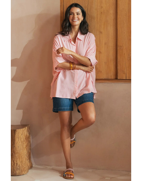 Luna Shirt - Pink Lemonade Stripe