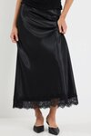 Margarita Satin Lace Trim Bias Maxi Skirt