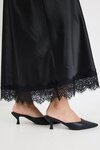 Margarita Satin Lace Trim Bias Maxi Skirt