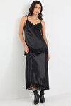 Margarita Satin Lace Trim Bias Maxi Skirt