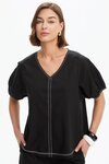 Bishop Sleeve Contrast Top