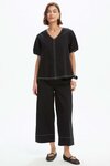 Bishop Sleeve Contrast Top